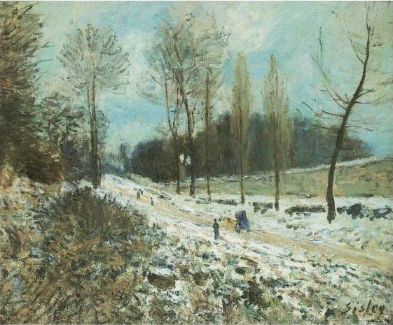 Die Côte du Coeur-Volant bei Marly-le-Roi, unter Schnee