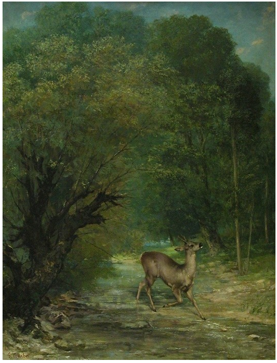 Затравленная косуля, настороже, весна