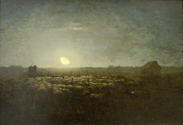 The sheepfold, moonlight