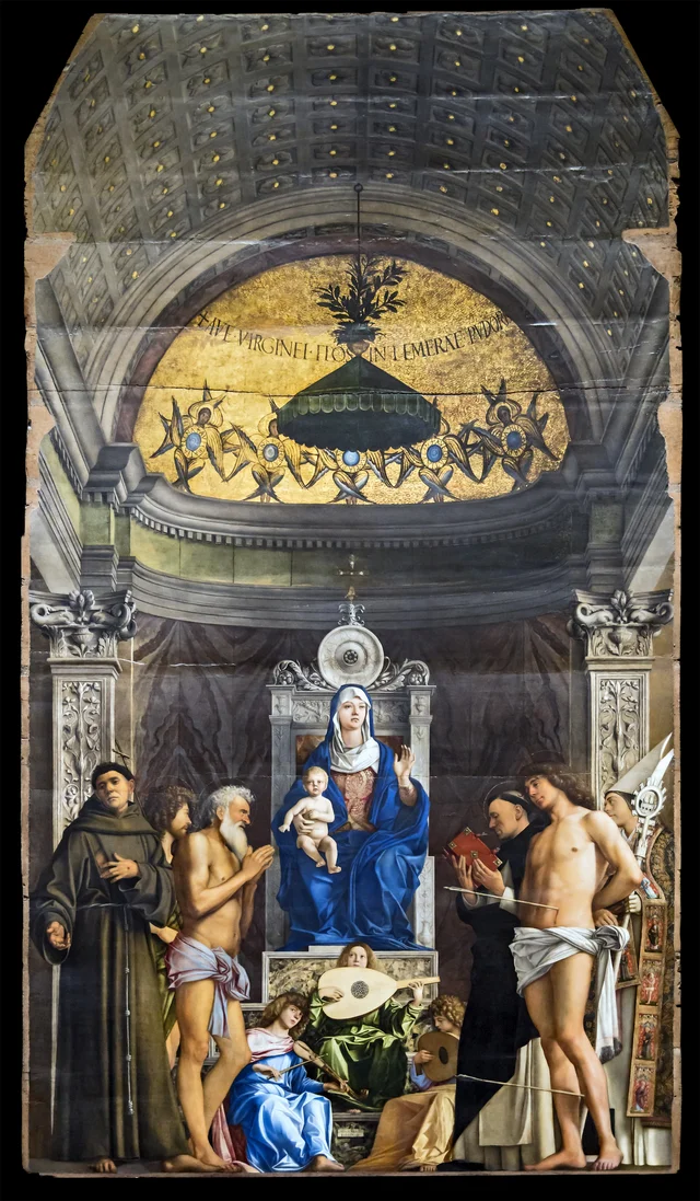 Madonna and Child enthroned with Saints and Angels