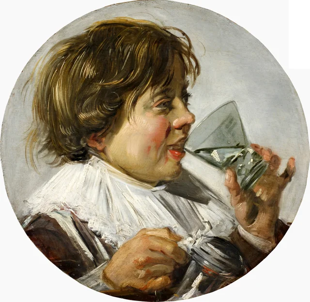 Boy with a glass and a pewter jug