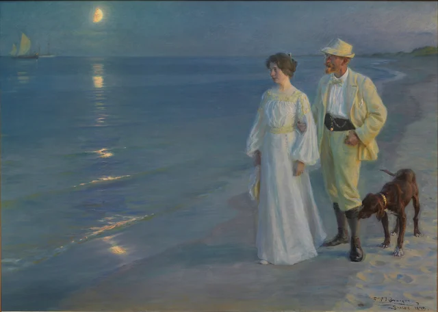 Summer Evening at Skagen Beach – The Artist and his Wife