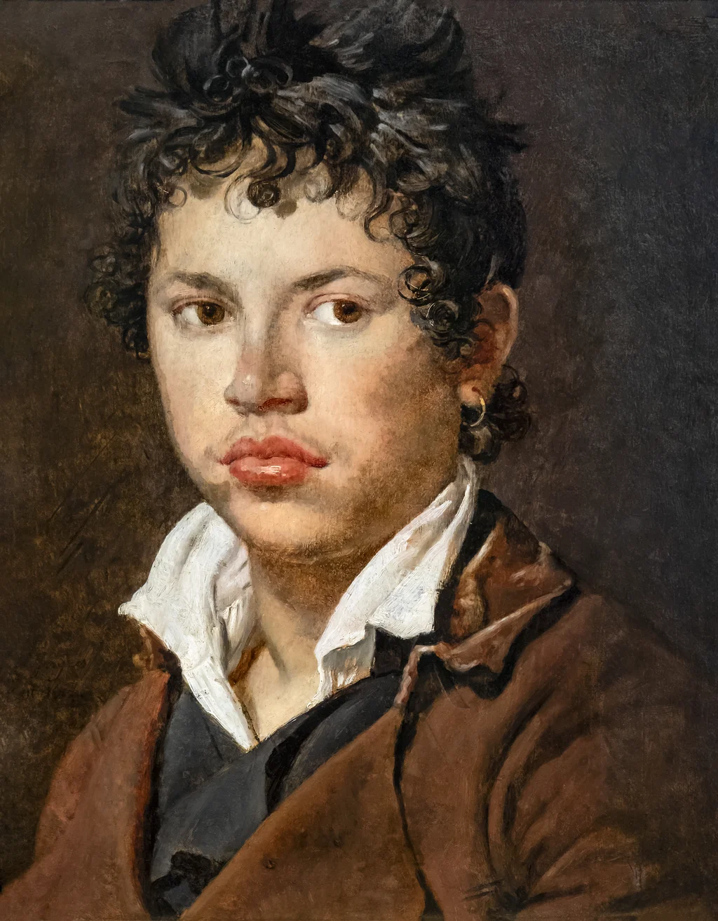 Portrait de jeune homme à la boucle d'oreille
