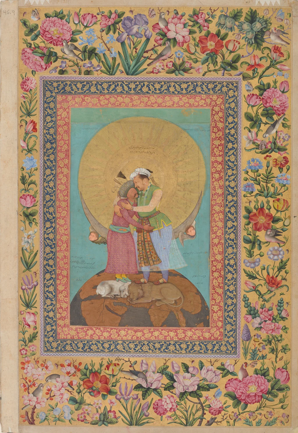 Kaiser Jahangir umarmt Schah Abbas