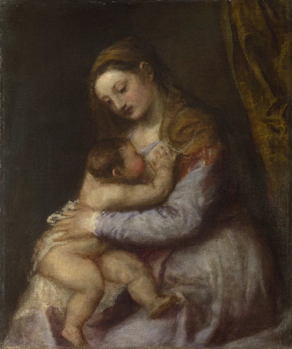 La Virgen amamantando al Niño Jesús