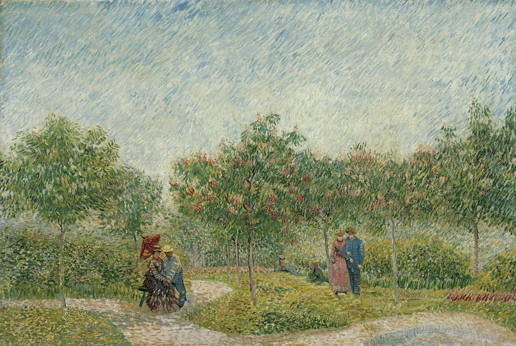 Jardim com casais namorando - Square Saint-Pierre