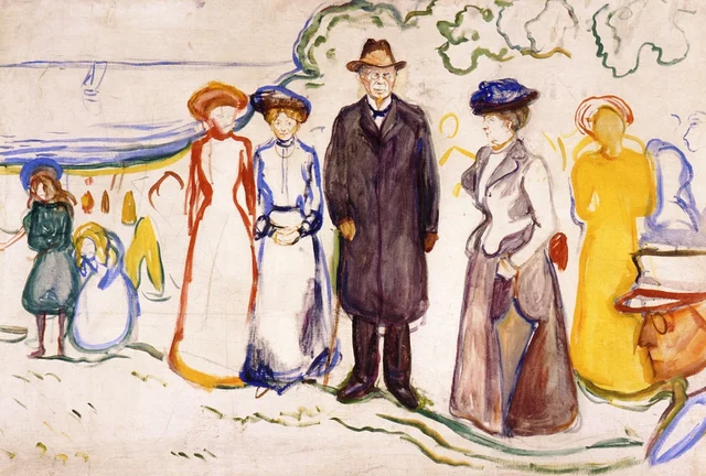 Jonas Lie con su familia