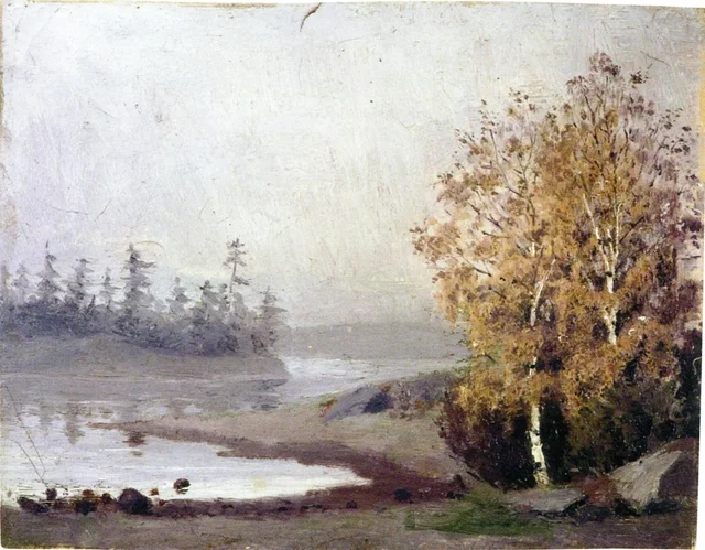 Paisaje con árboles y agua