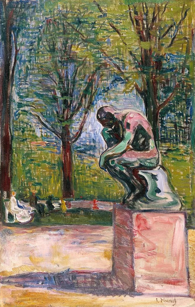 Rodin's "Le Penseur" in Dr. Linde's Garden