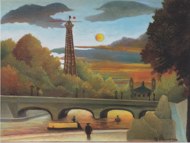 Die Seine und der Eiffelturm bei Sonnenuntergang
