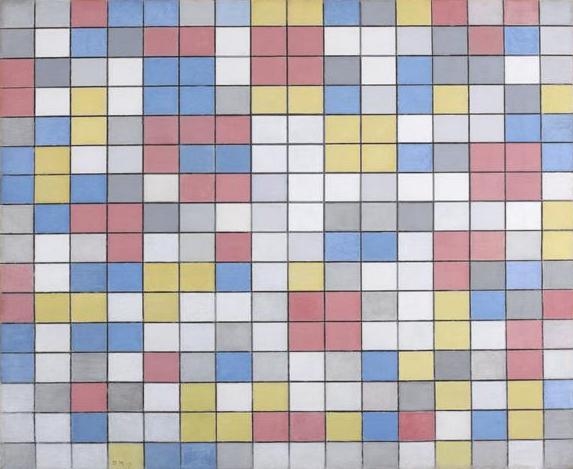 Grid Composition 9: Checkerboard Composition, Bright Colours
