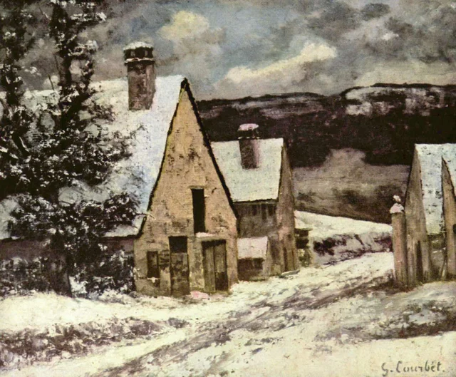 Calle de pueblo en invierno