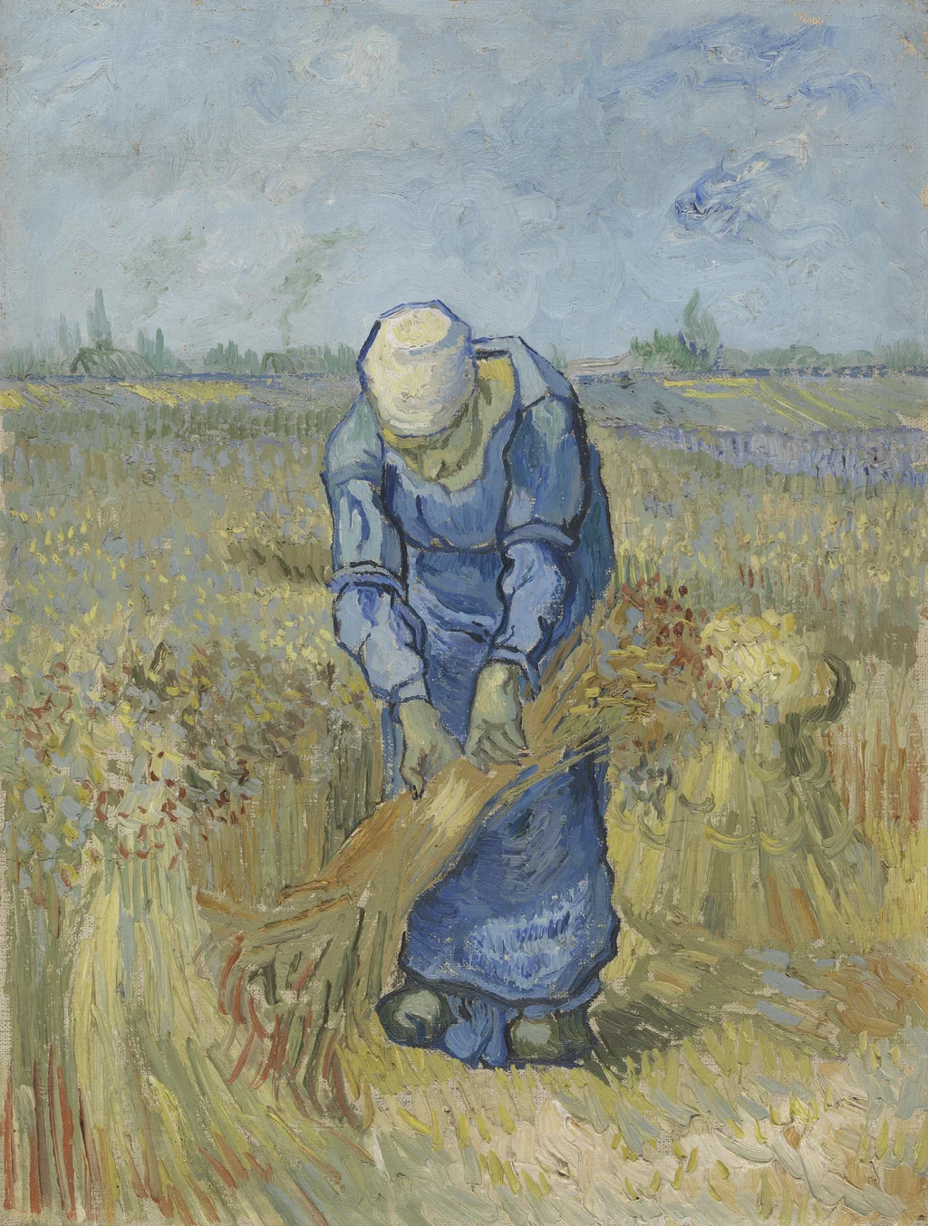Paysanne liant des gerbes (d'après Millet)