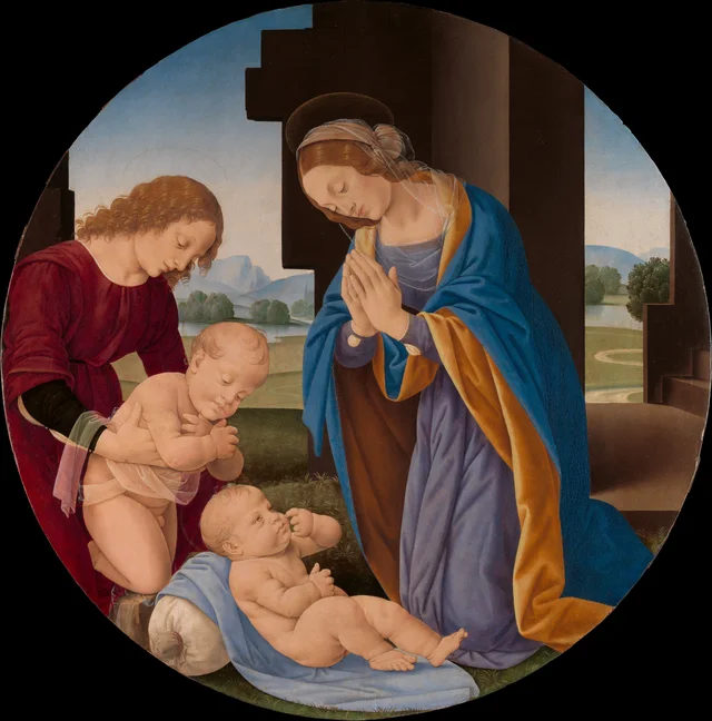 A Virgem adorando o Menino com o pequeno São João Batista e um anjo