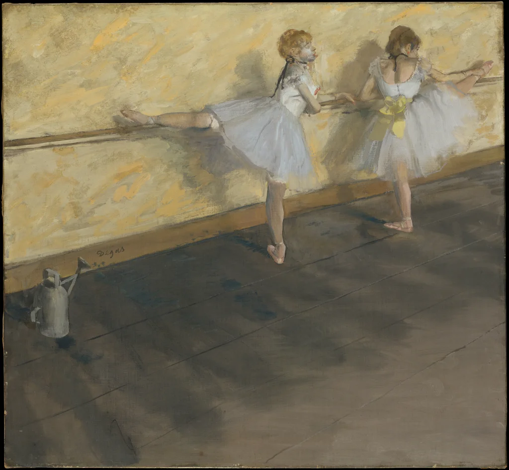 Bailarinas ensayando en la barra
