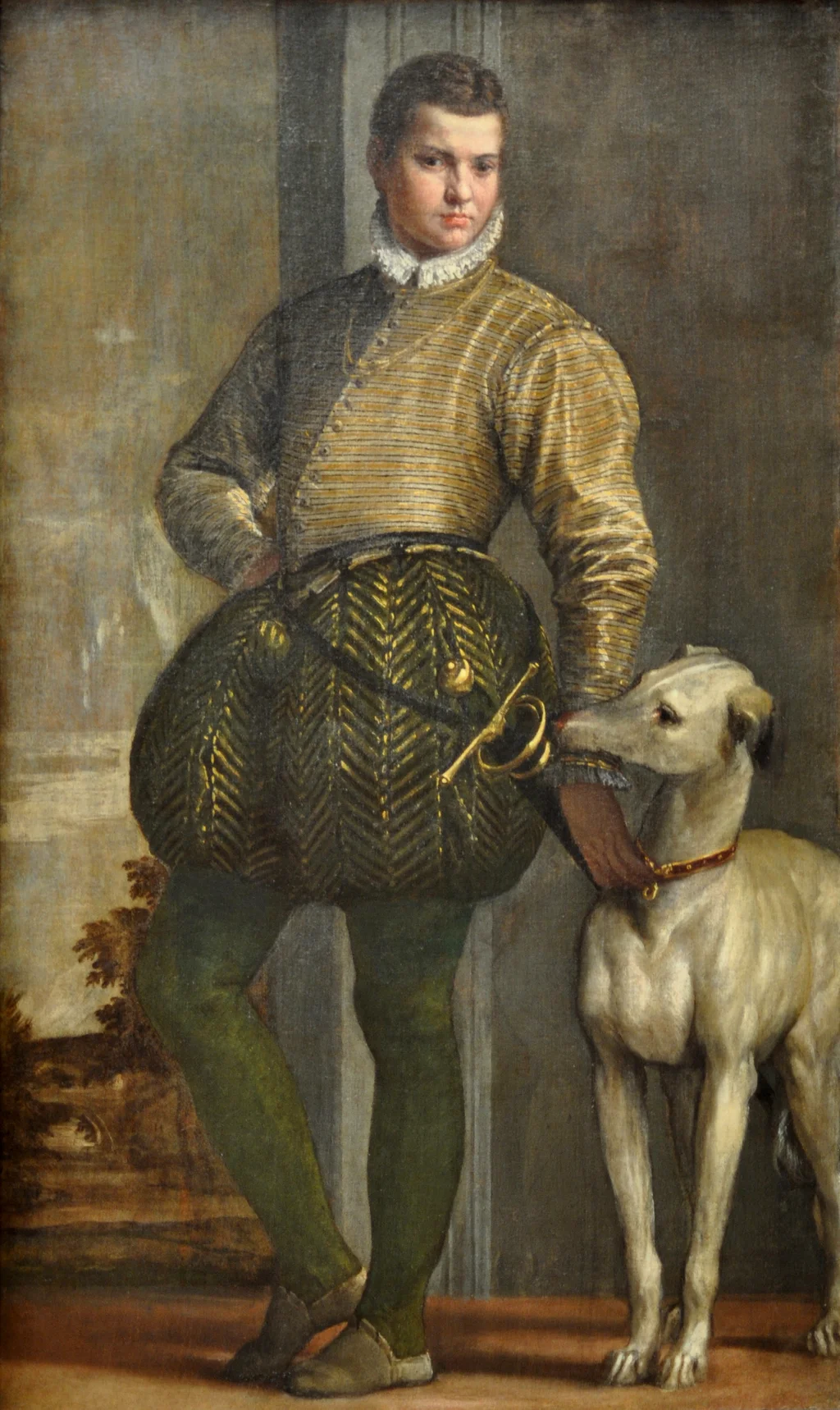 Niño con galgo