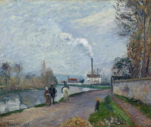 L'Oise vicino a Pontoise con tempo grigio