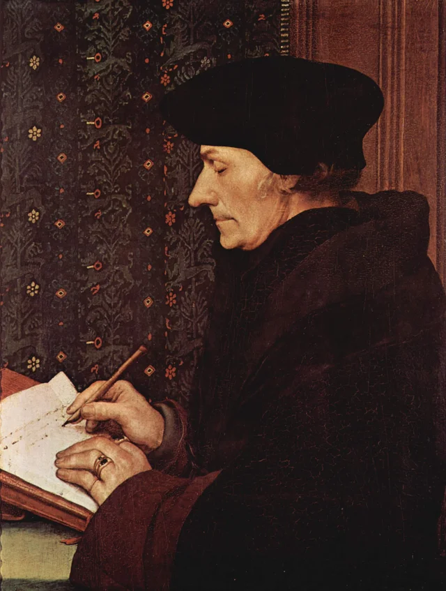Portrait of Erasmus (1467-1536) writing