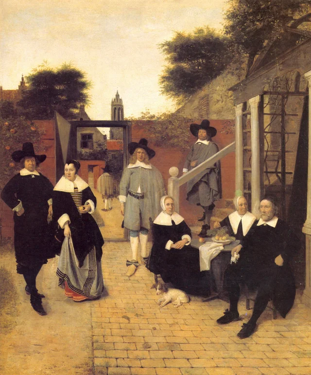 Retrato de grupo de una familia o compañía desconocida