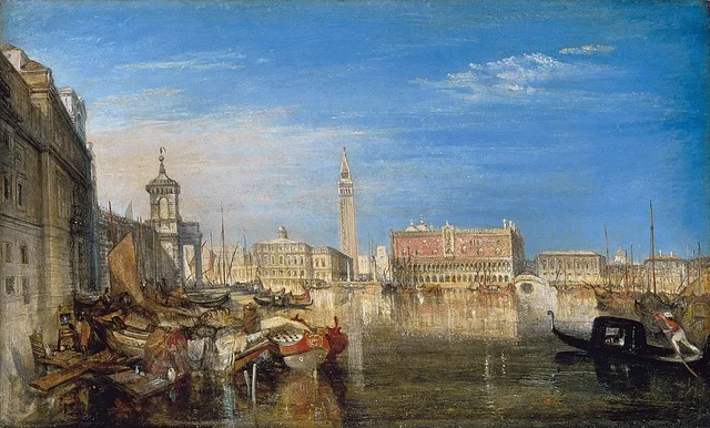 Bridge of Sighs, Ducal Palace and Custom House, Venice: Canaletto painting