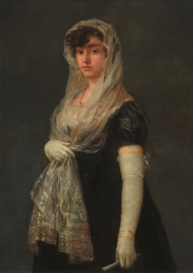 Junge Dame mit Mantilla und Basquiña