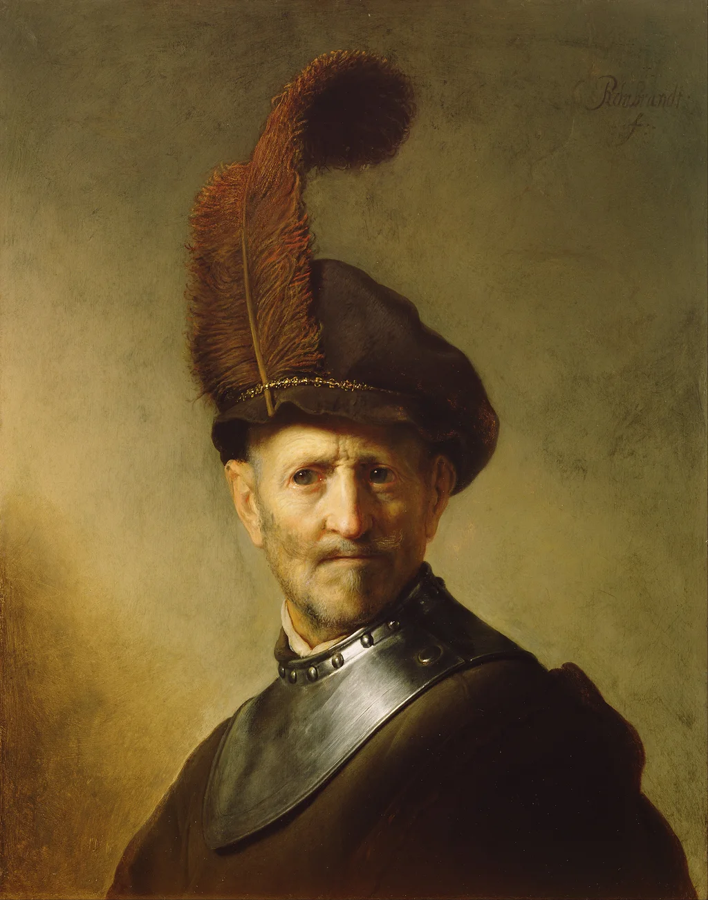 Vieil homme en costume militaire