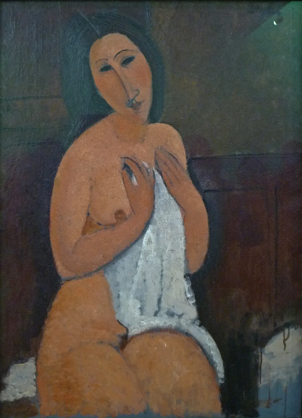 Seated nude with shirt