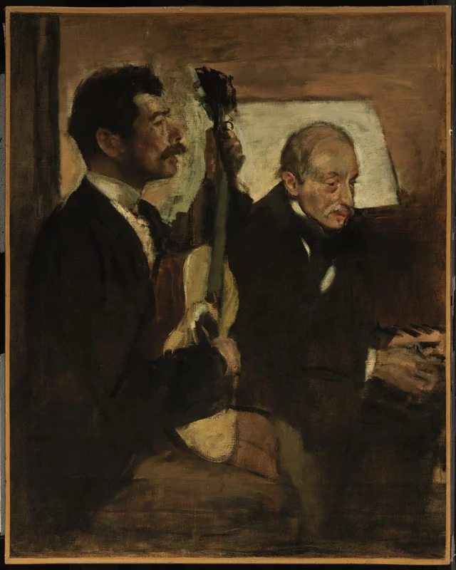 Degas's Father Listening to Lorenzo Pagans Playing the Guitar
