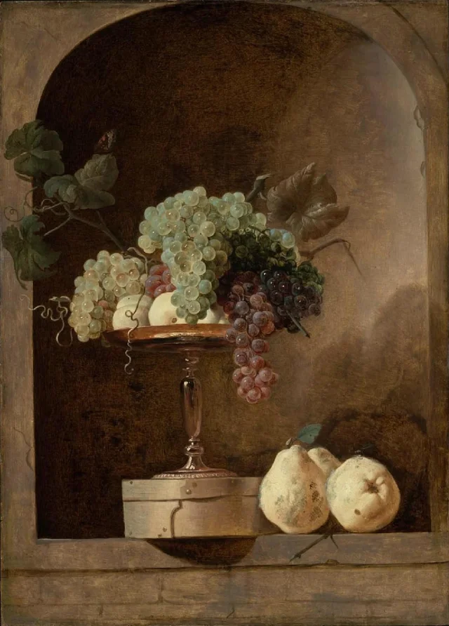 Grapes, Peaches and Quinces in a Niche