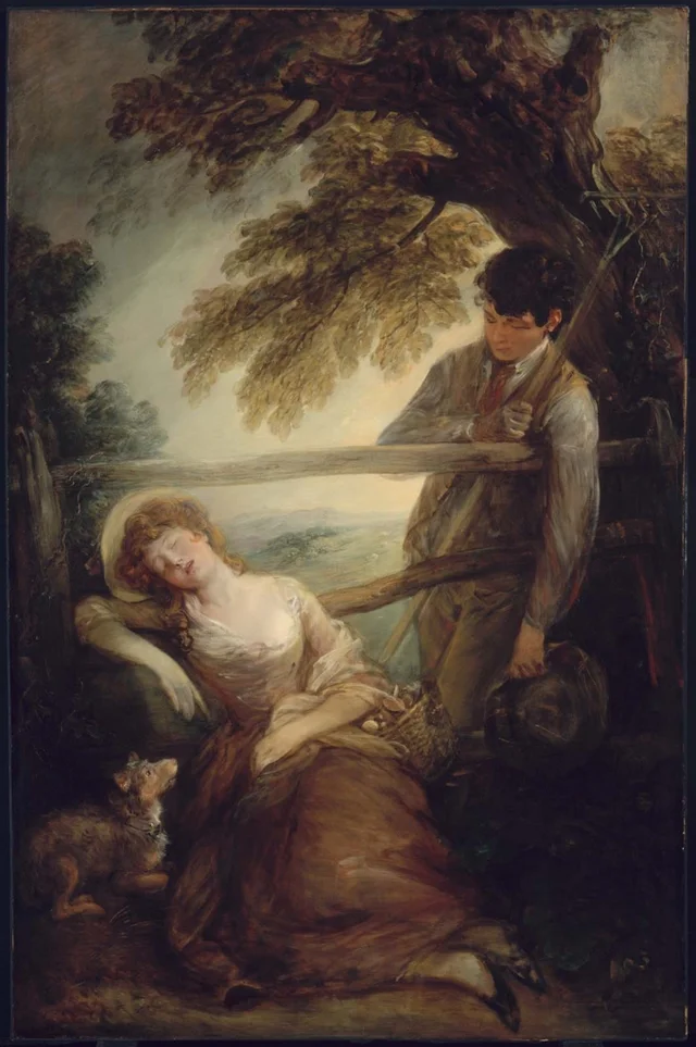 Haymaker and Sleeping Girl
