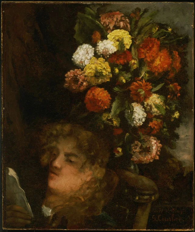 Head of a Woman and Flowers