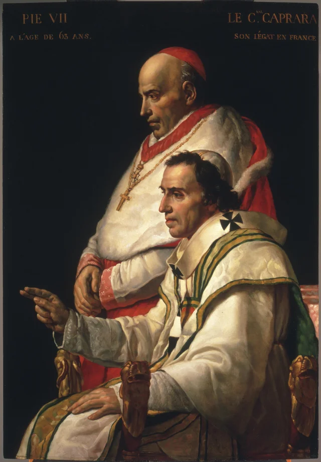Portrait of Pope Pius VII and Cardinal Caprara