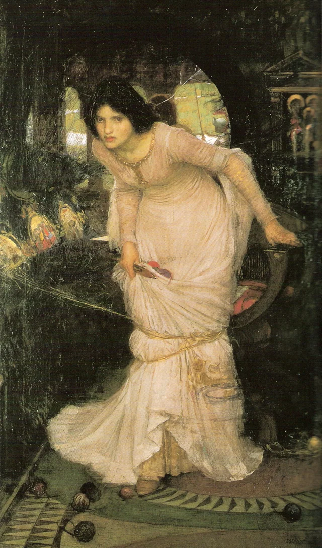 La Dama de Shalott contemplando a Lancelot