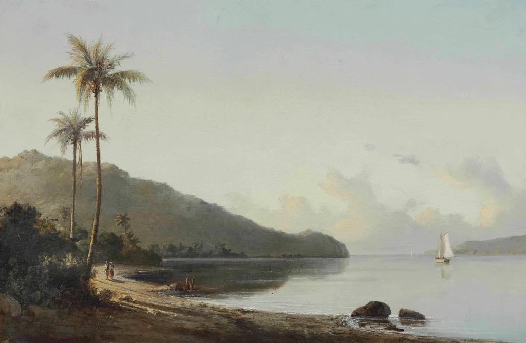 Inlet and sailboat