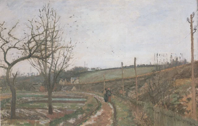 La strada vicino alla ferrovia, effetto neve, Osny