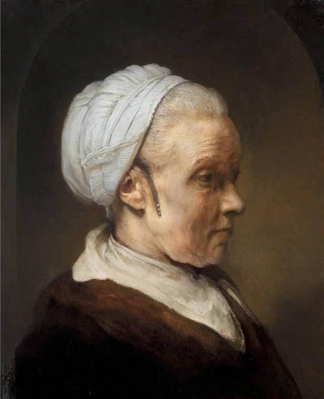 Bust of an old woman in a white cap