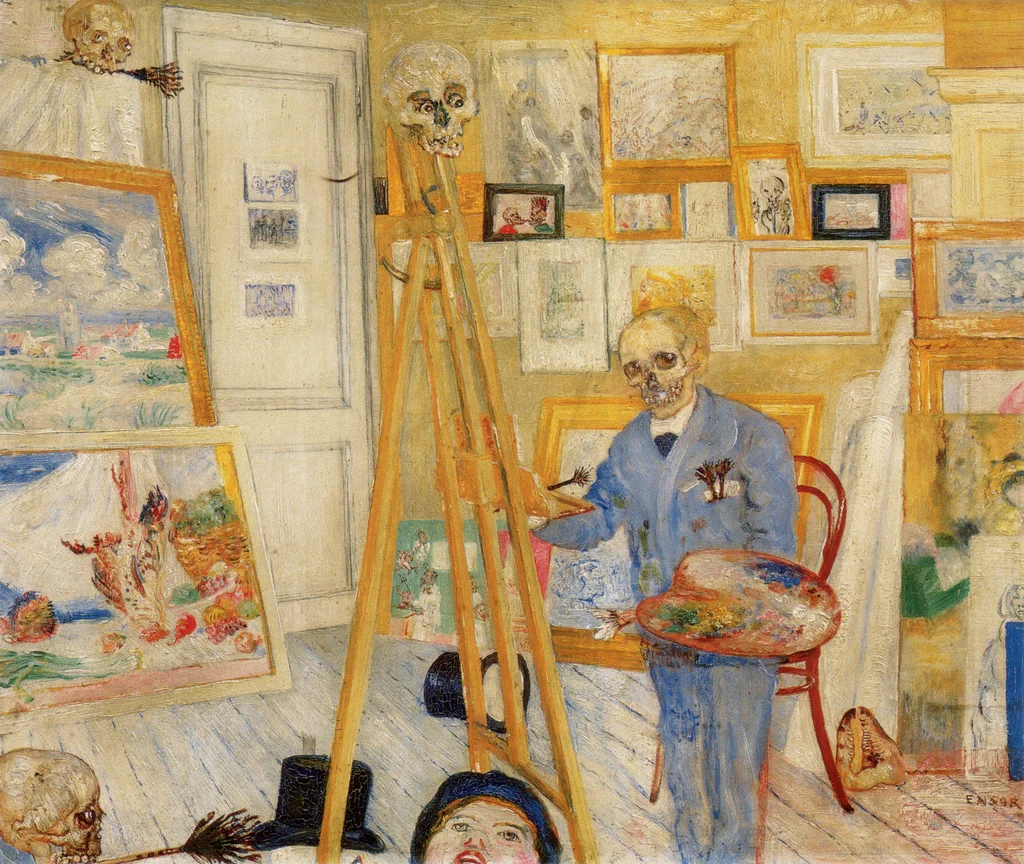 Le Peintre squelette dans son atelier