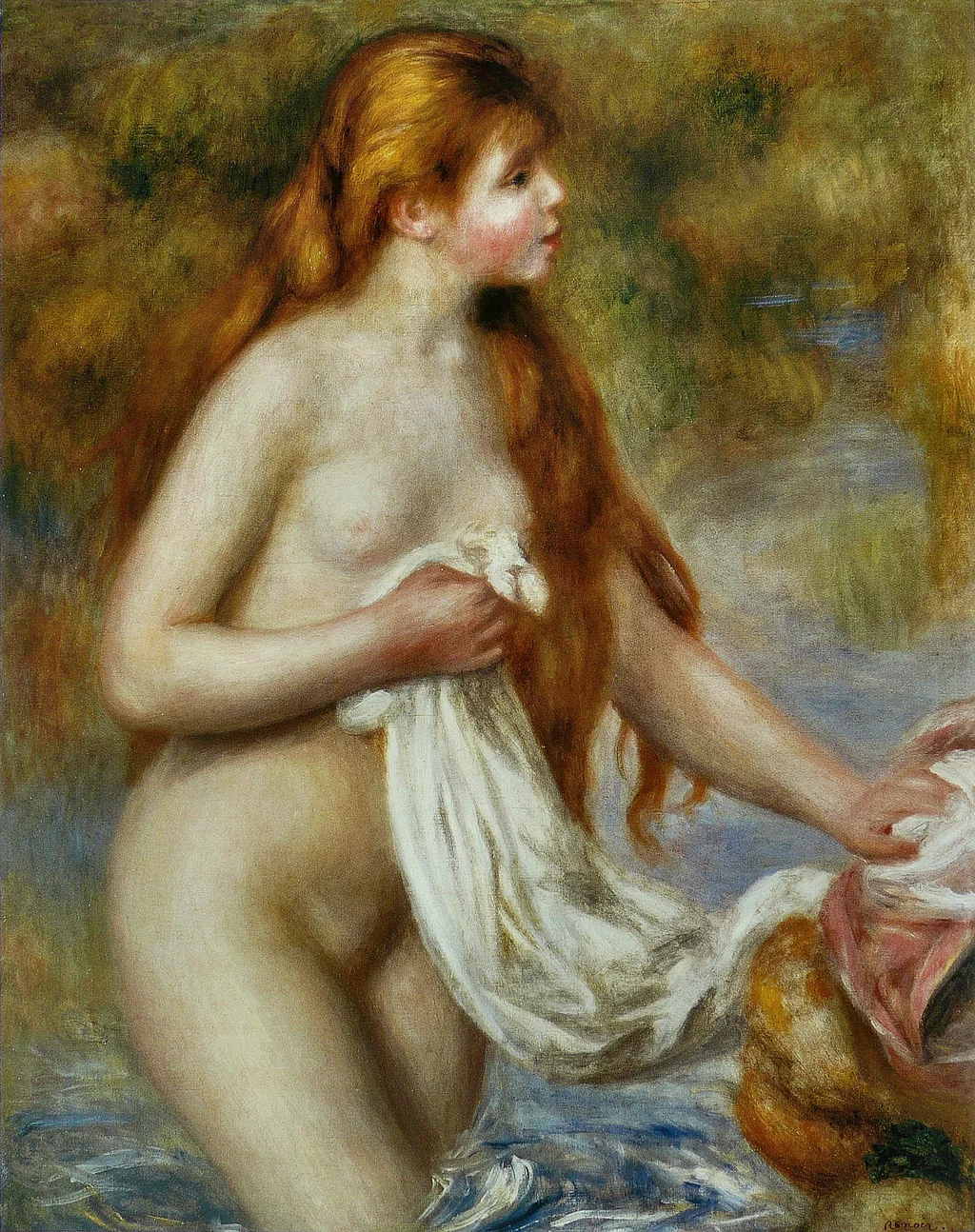Long-haired bather