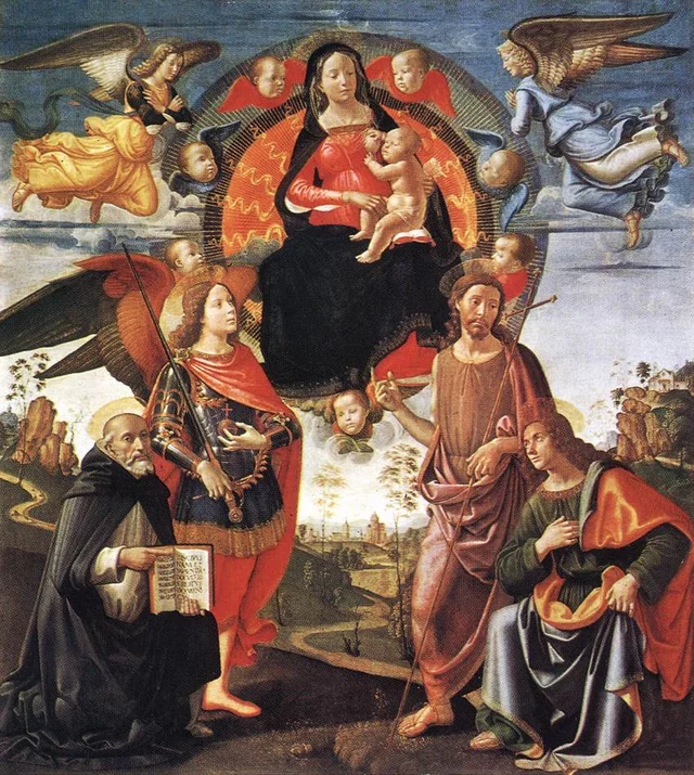 Vierge en gloire avec des saints