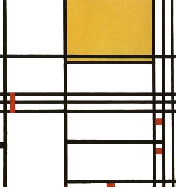 Composition 9 with Black, White, Yellow and Red