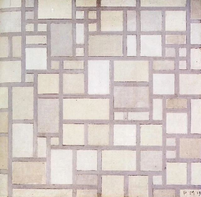 Composition 7: Light Color Planes with Grey Contours