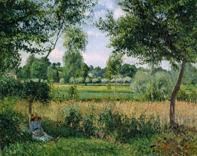 Peasant Woman Resting at the Foot of a Tree, Effect of Sunshine, Éragny