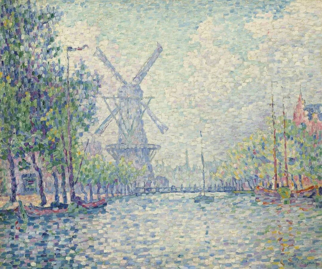Rotterdam, il mulino, il canale, il mattino