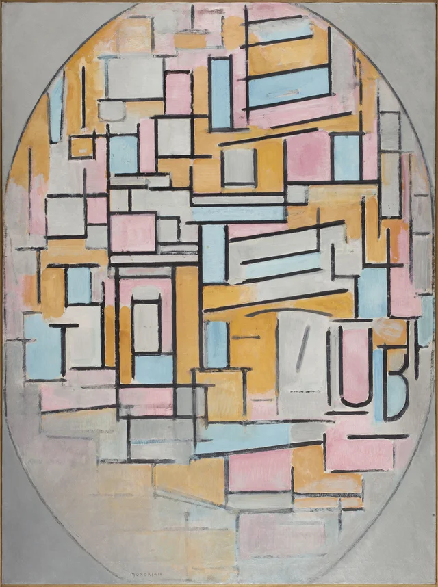 Composition in oval with color panes 2