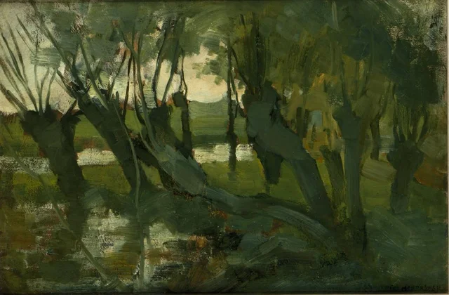 Landscape with willows on the Gein