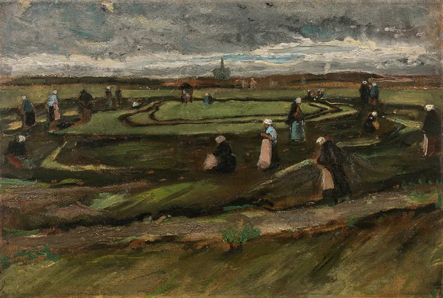 Women Mending Nets in the Dunes