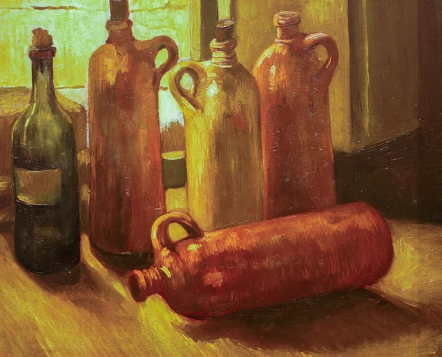 Still Life with Five Bottles