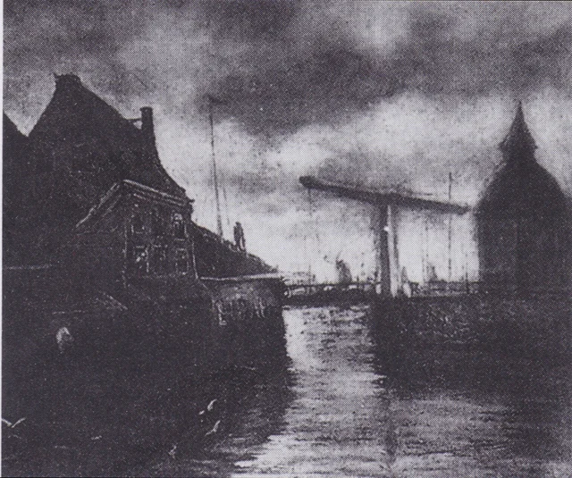 View of a Town with Drawbridge