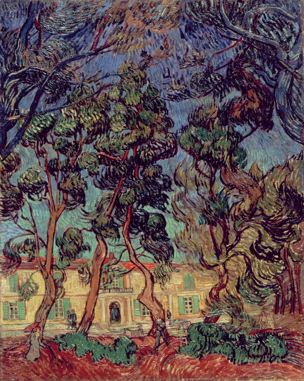 Arbres dans le jardin de l'hôpital Saint-Paul