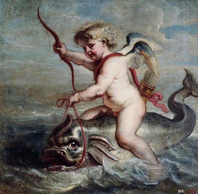 Cupid on a dolphin